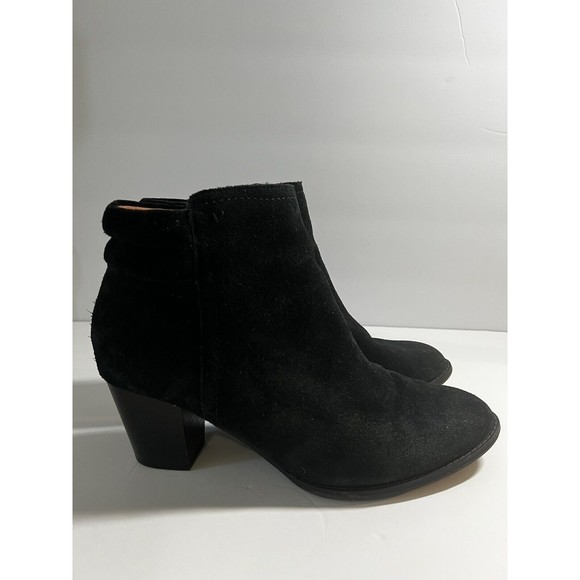 Vionic Comfort Bootie Jessie Size 9.5 Black Suede Leather Orthotic  Side Zip - Picture 4 of 10